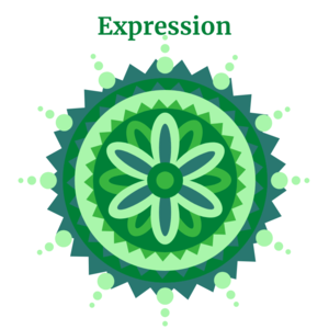 A green mandala, with the title "Expression".